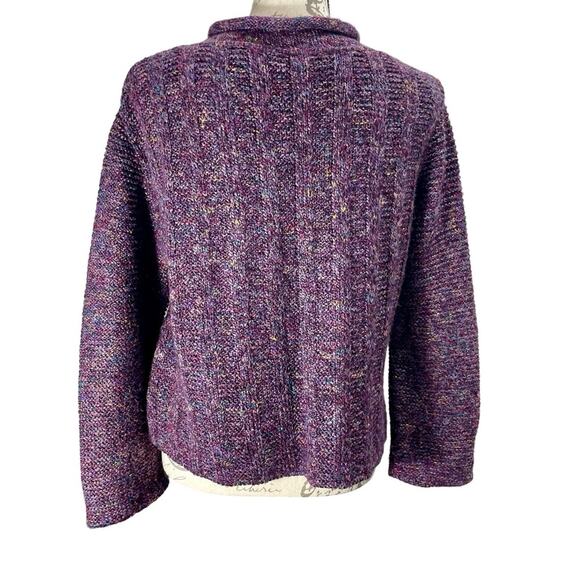 Habitat I Clothes to Live In Purple Marled Knit Scoop Neckline Sweater Sz Small - Picture 7 of 11